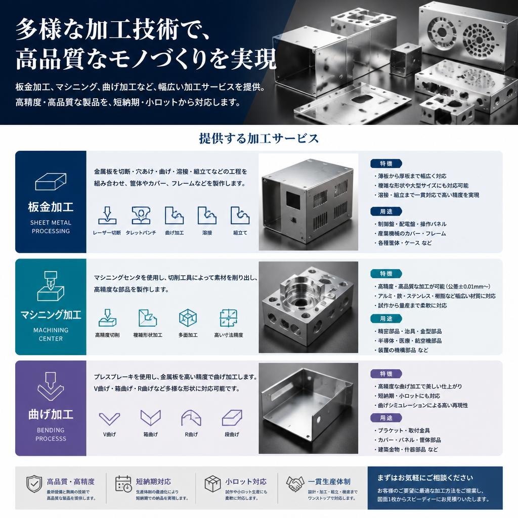 多彩な加工サービス