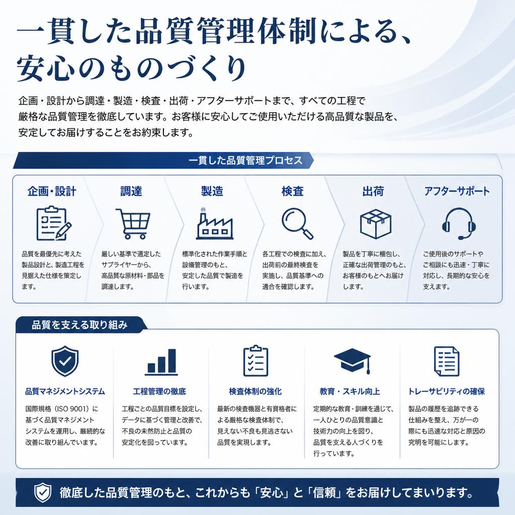 品質管理と安心のものづくり