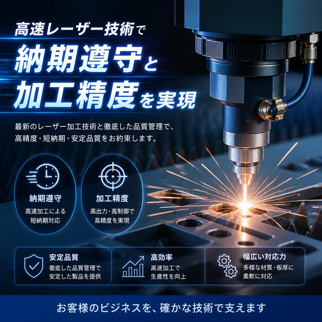 高速レーザー技術で納期遵守と加工精度を実現