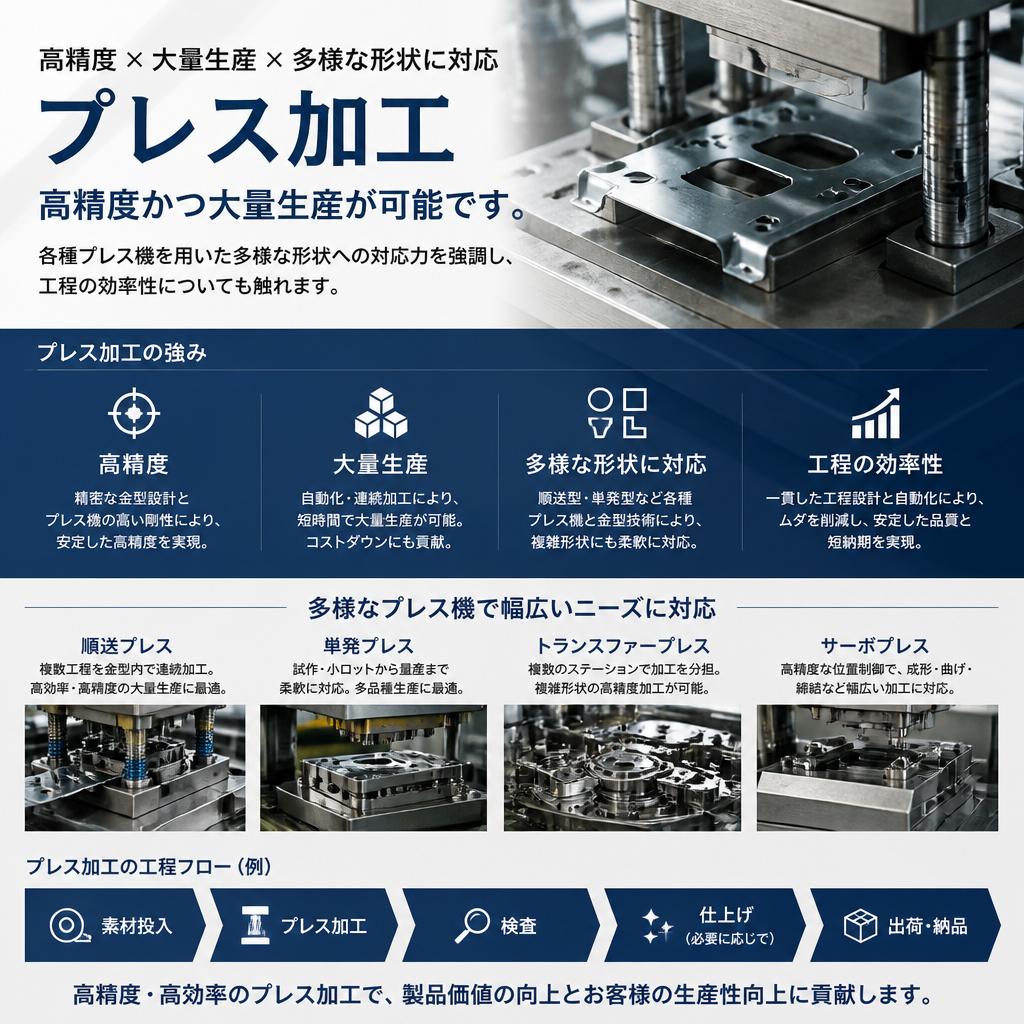 多彩なプレス加工技術