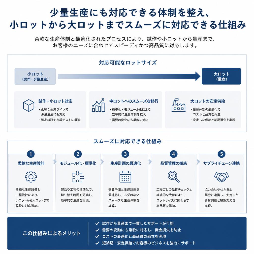 小ロット生産への柔軟な対応力