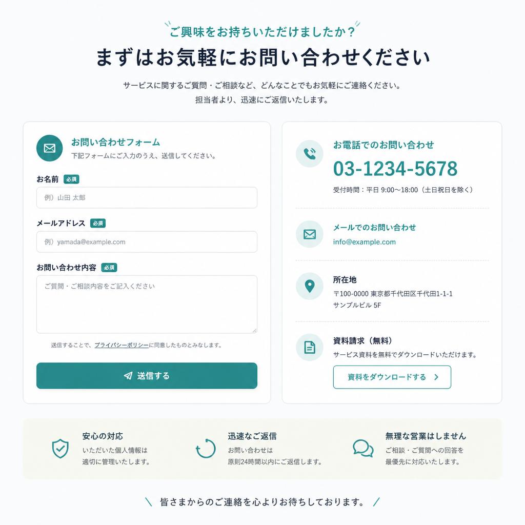 今すぐお問い合わせを！