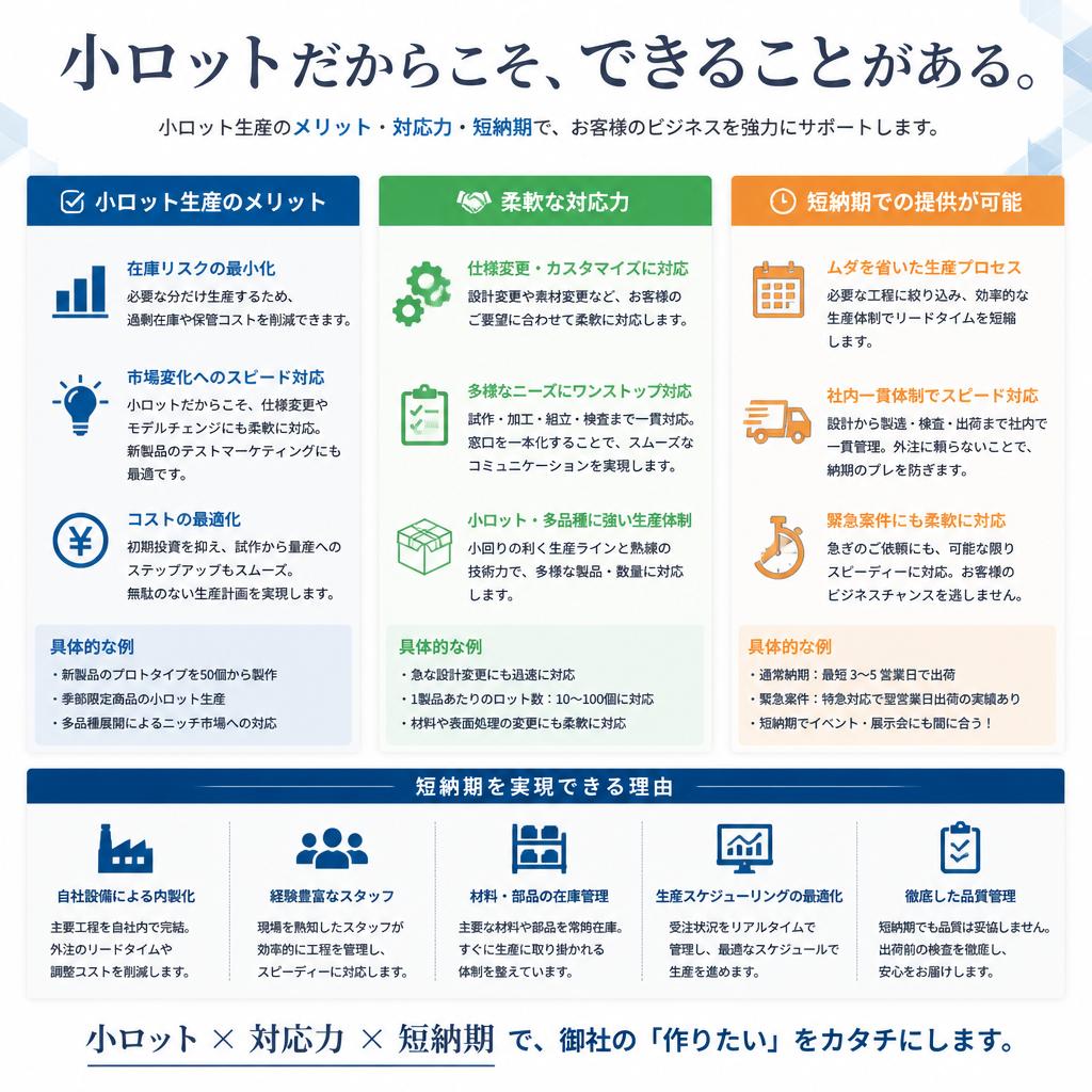 小ロット生産の強み