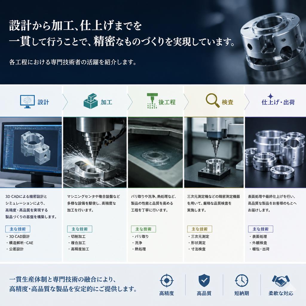 精密加工のプロセス<br> -一貫生産体制-