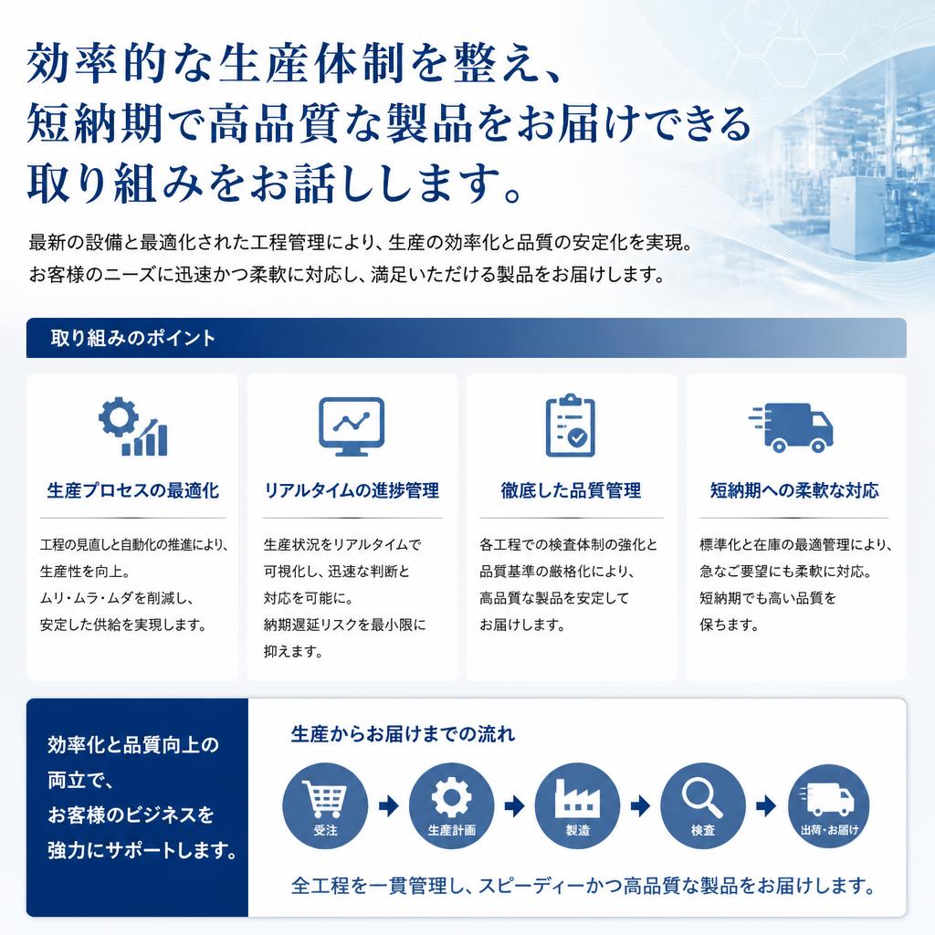 短納期対応の効率的な生産体制