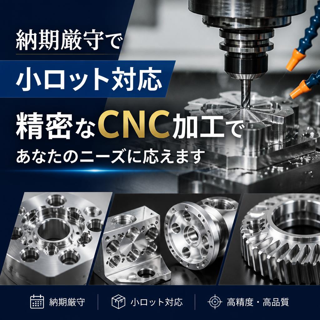 納期厳守で小ロット対応、精密なCNC加工であなたのニーズに応えます