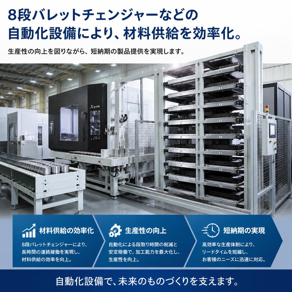 自動化加工による生産効率の向上