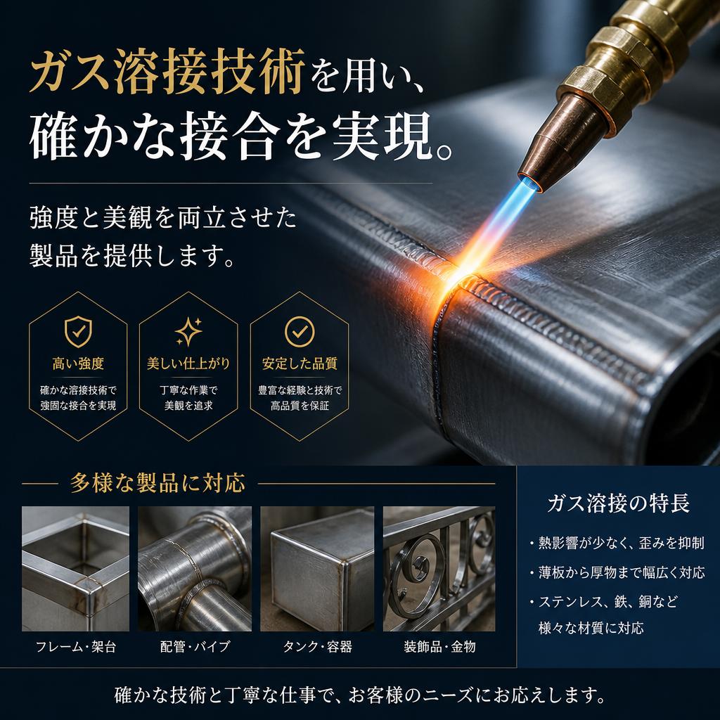 ガス溶接による高品質な仕上がり