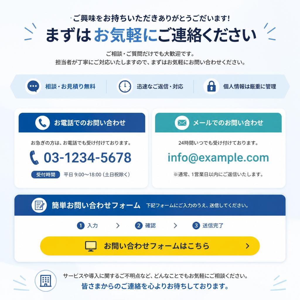 7. さあ、弊社にお問い合わせを！