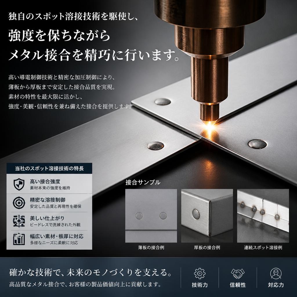 スポット溶接による高品質な仕上がり