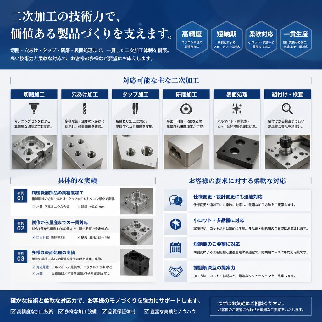 二次加工の実績と対応力