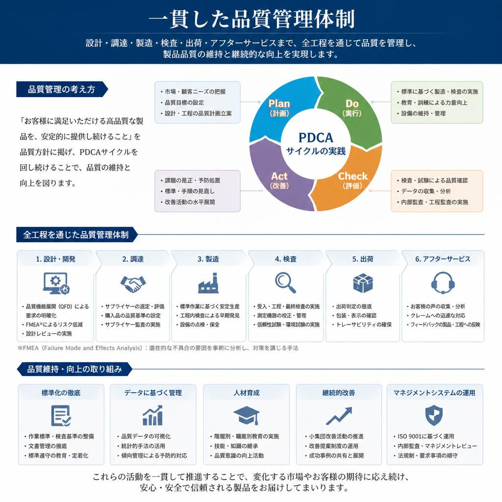 厳格な品質管理