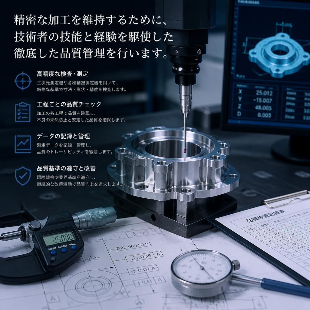 加工精度の追求と品質管理体制
