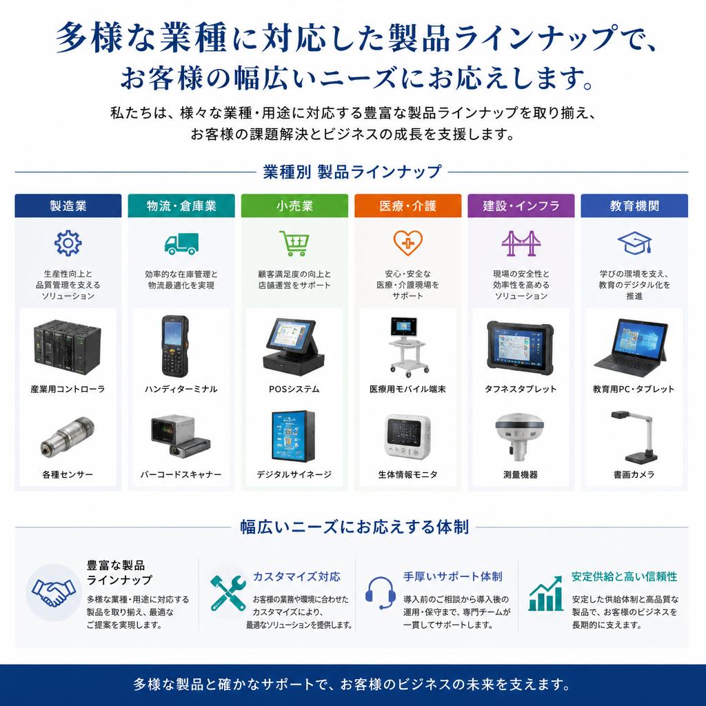 多様なニーズに応える製品ラインナップ