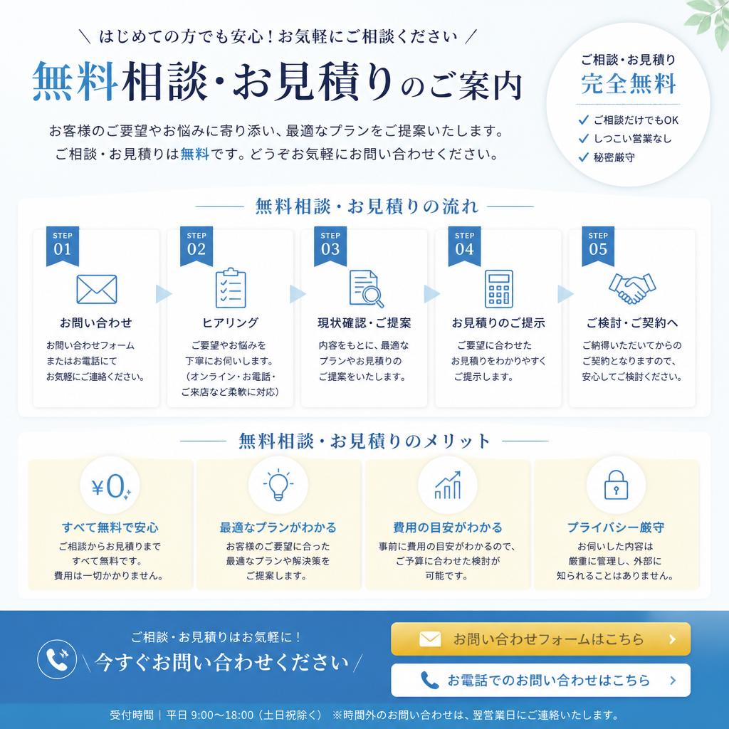 無料相談・見積りのご案内