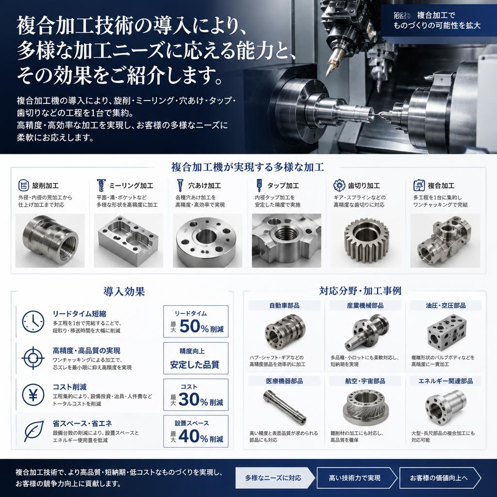 複合加工での高い柔軟性
