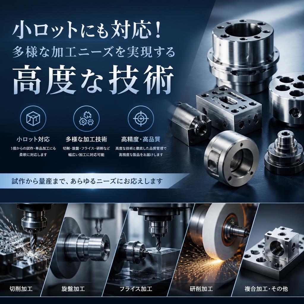 小ロットにも対応！多様な加工ニーズを実現する高度な技術