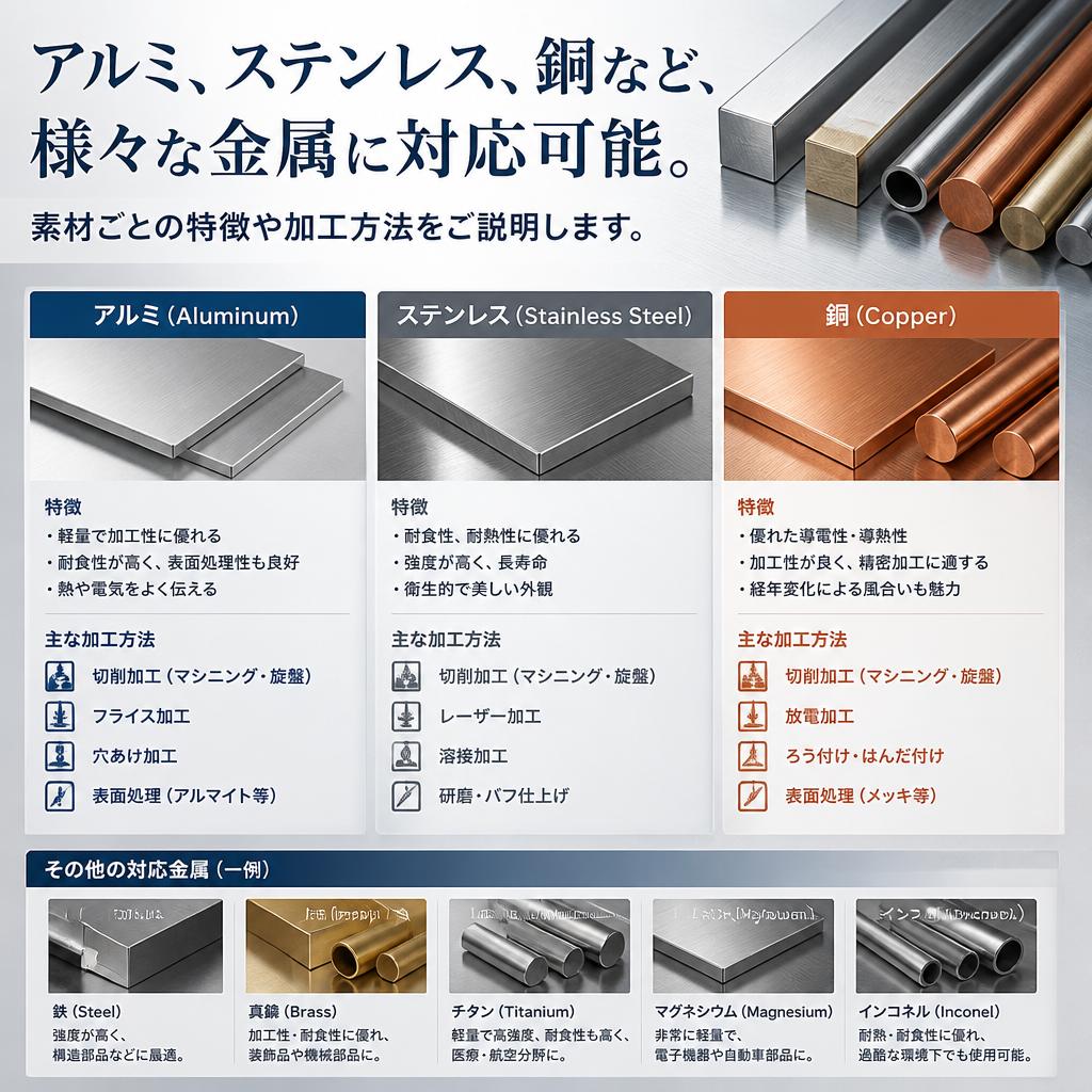 多様な対応素材