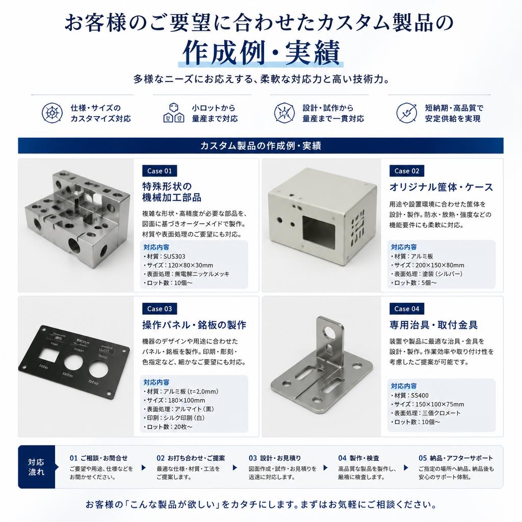 カスタム製品での対応