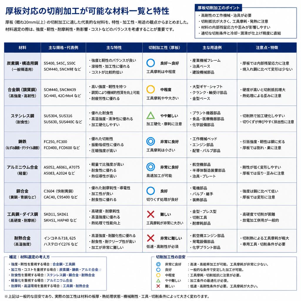様々な厚板素材に対応