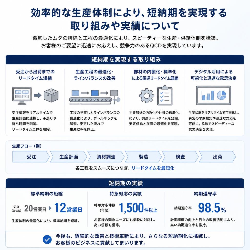 短納期での対応力