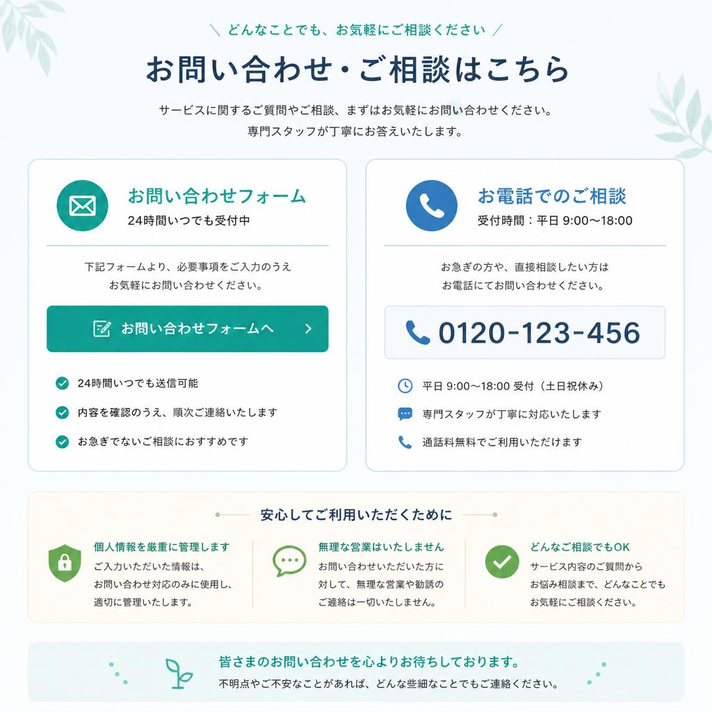 今すぐお問い合わせを！